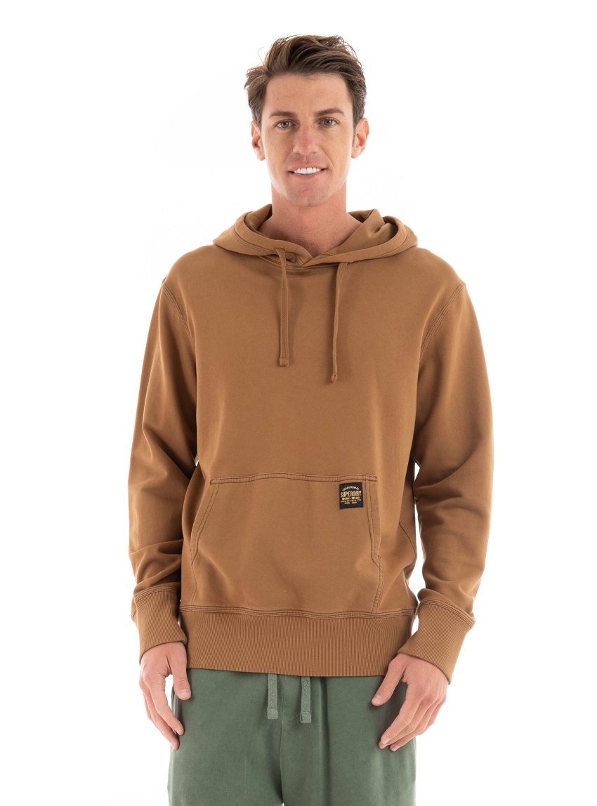 Superdry D2 Ovin Contrast Stitch Relaxed Hoodie - Light Brown
