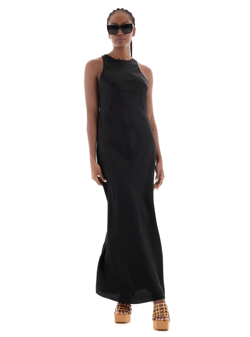 Superdry D2 Bout Satin Racer Maxi Dress - Black