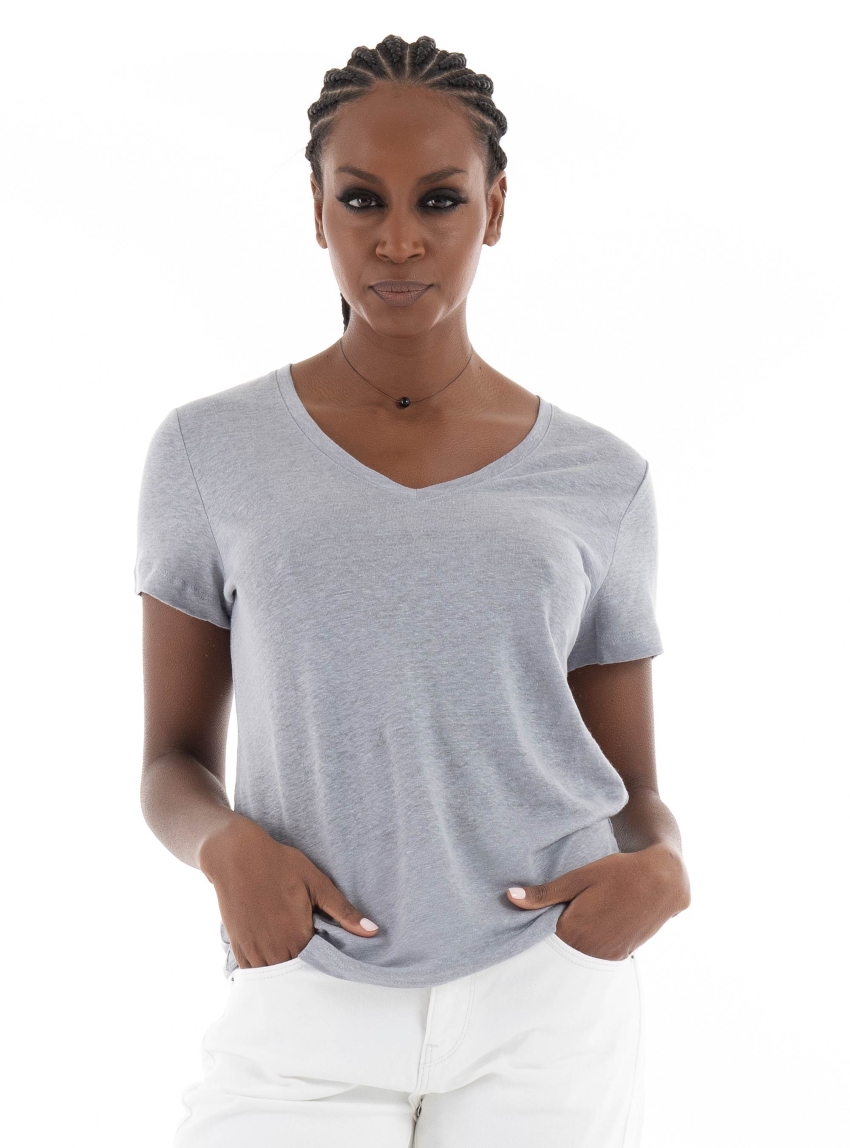 Marc O Polo V-Neck Regular Fit T-Shirt - Grey