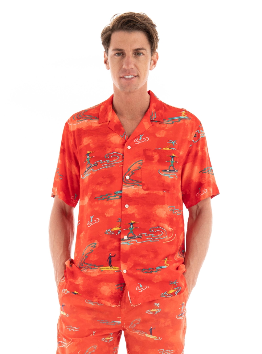 Scotch & Soda Allover Printed Shirt - Red