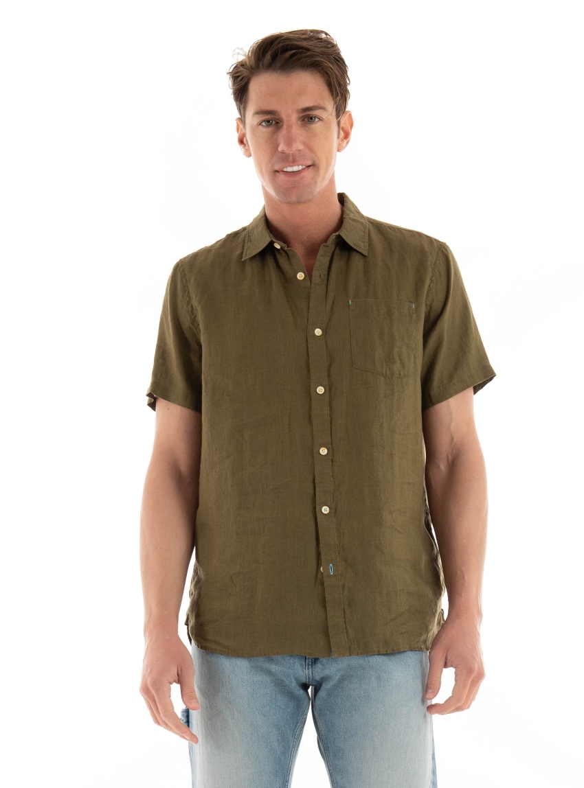 Scotch & Soda Linen Shirt - Olive 