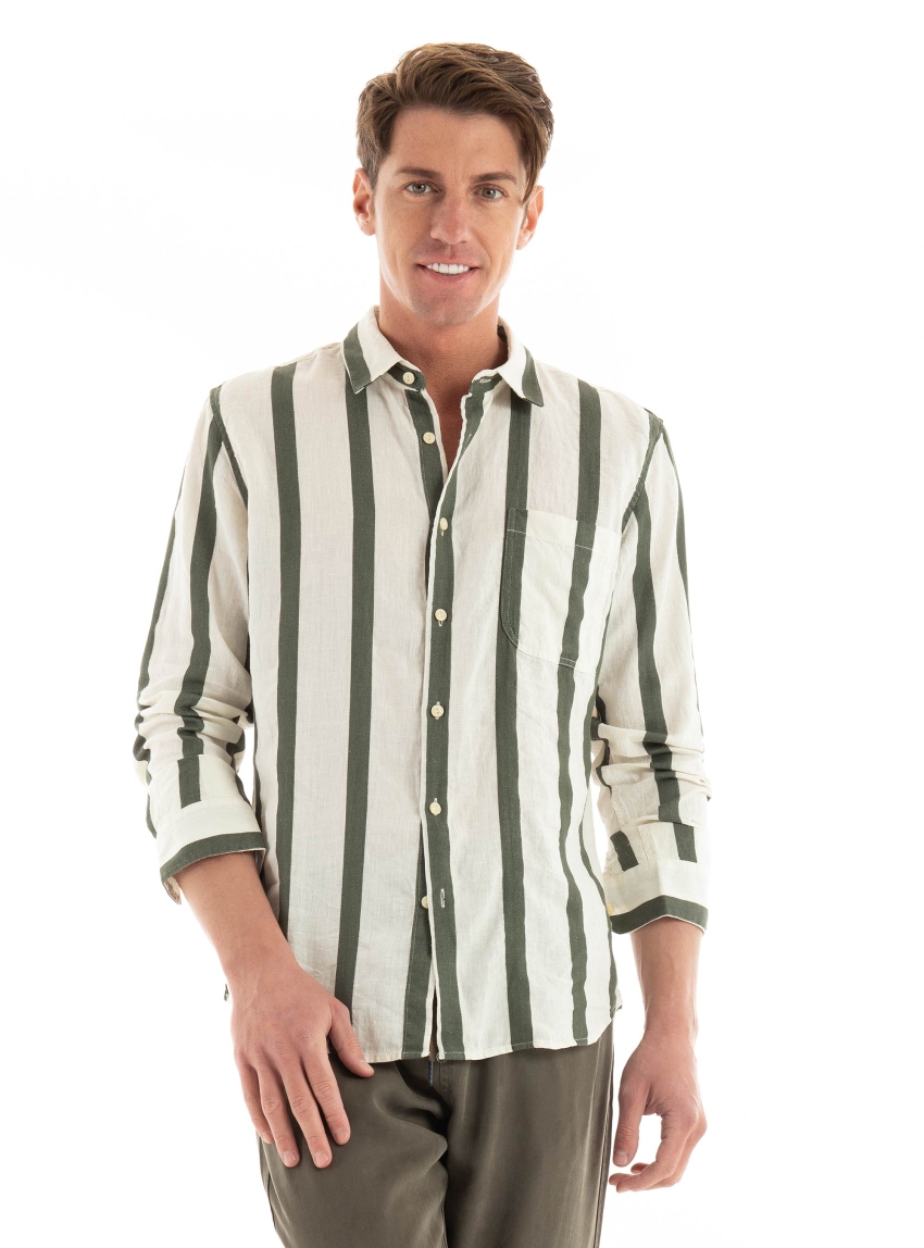 Dstrezzed Miller Striped Shirt - Light Beige