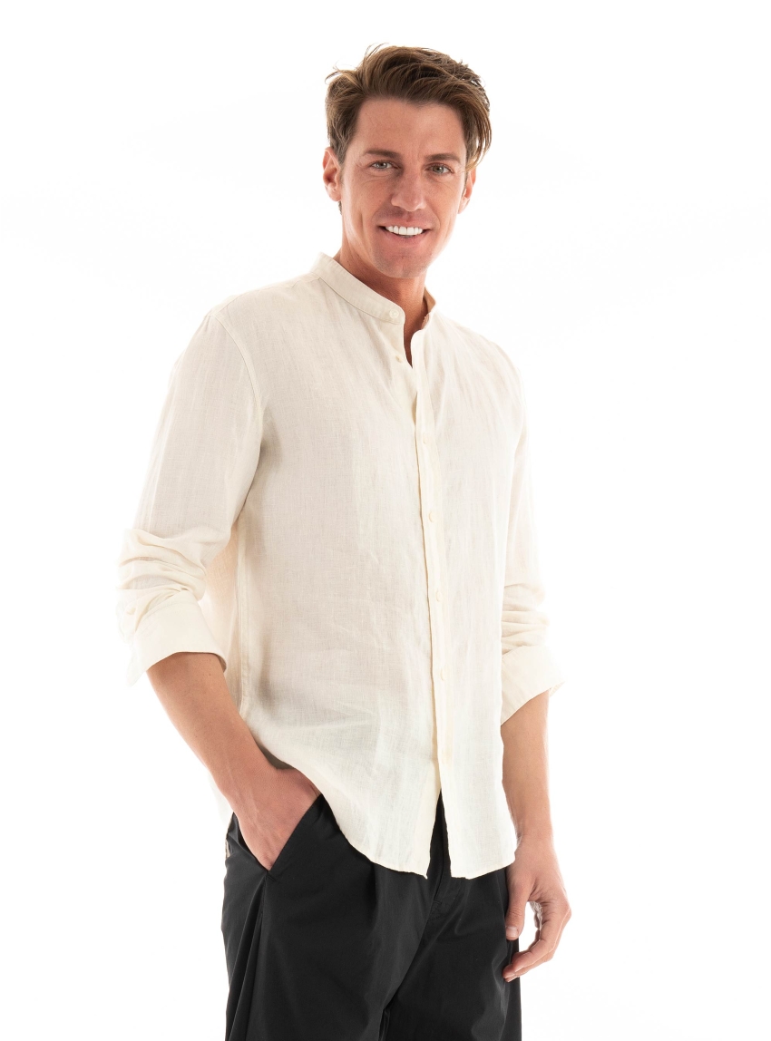 Drykorn Tarok Casual Linen Shirt - Brown