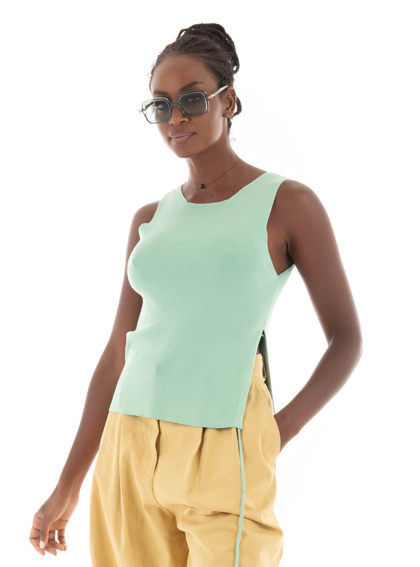 JJXX Dahlia Knit Top - Light Aquamarine