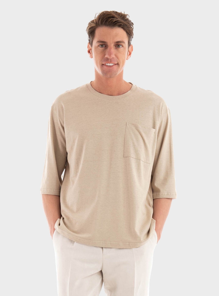 Paul Miranda Linen T-Shirt - Beige