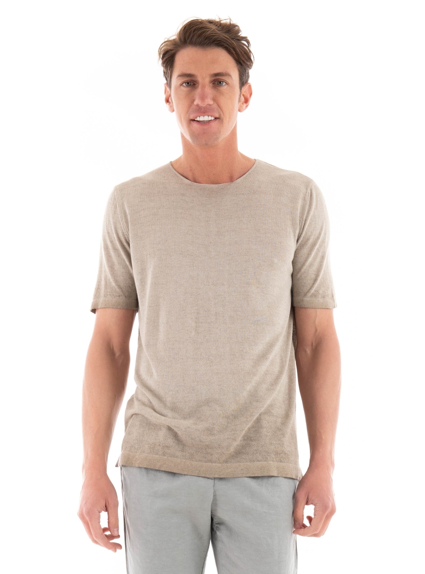 Paul Miranda Knitted T-Shirt - Beige