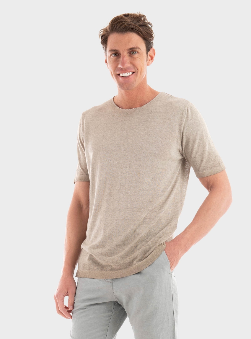 Paul Miranda Knitted T-Shirt - Beige