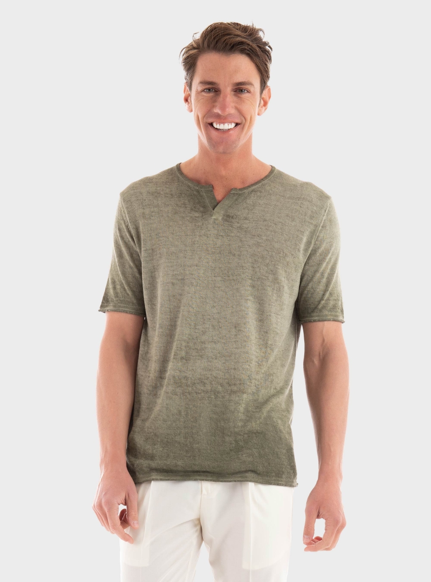Paul Miranda Knitted T-Shirt - Olive