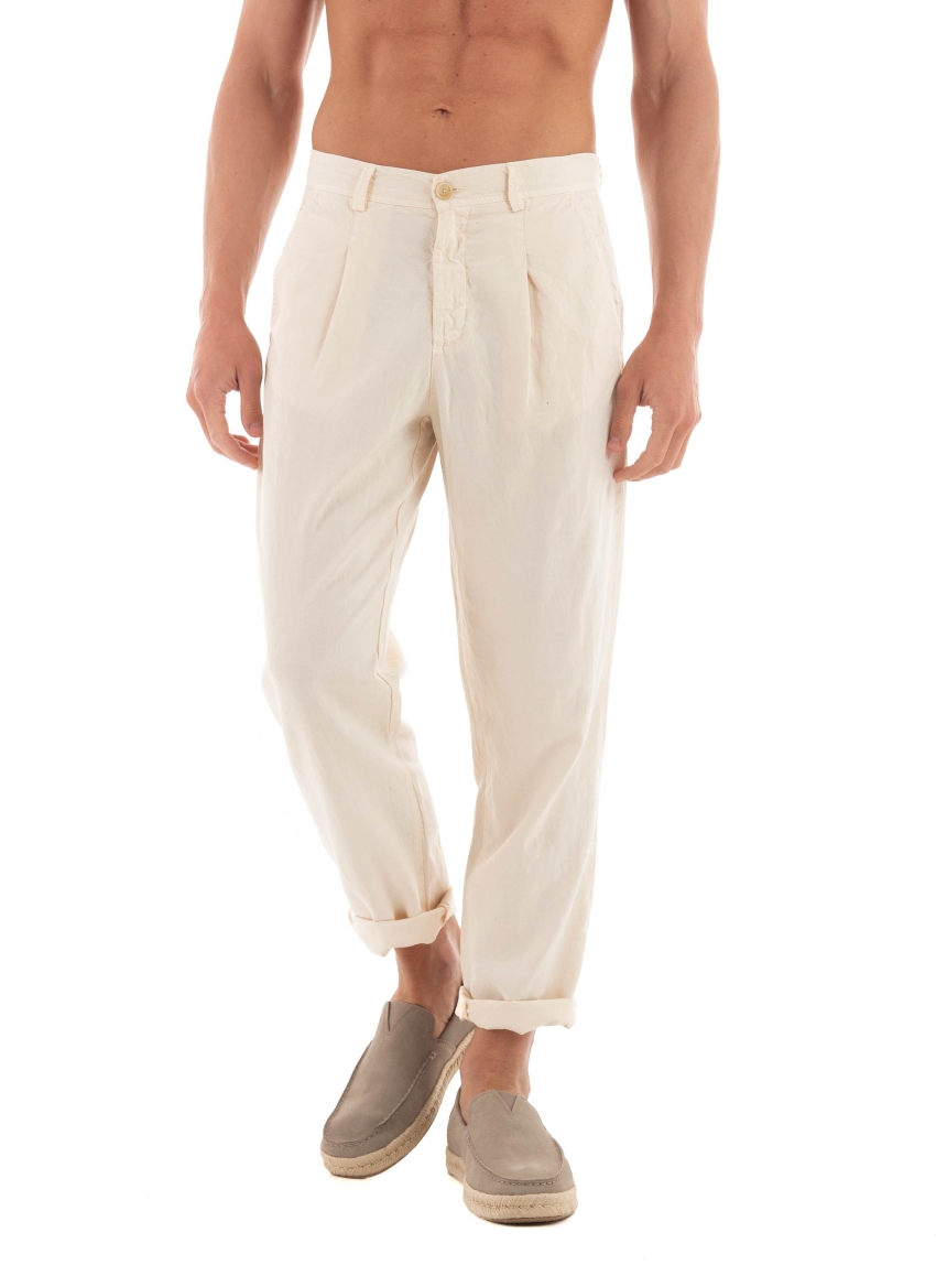 Dirty Laundry Linen Blend Pants - Cream
