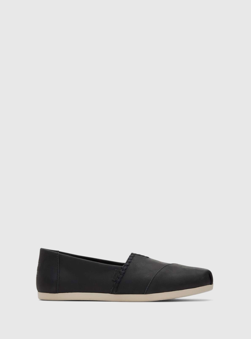 Toms Leather Alpargata With Cloudbound Espadrilles - Black