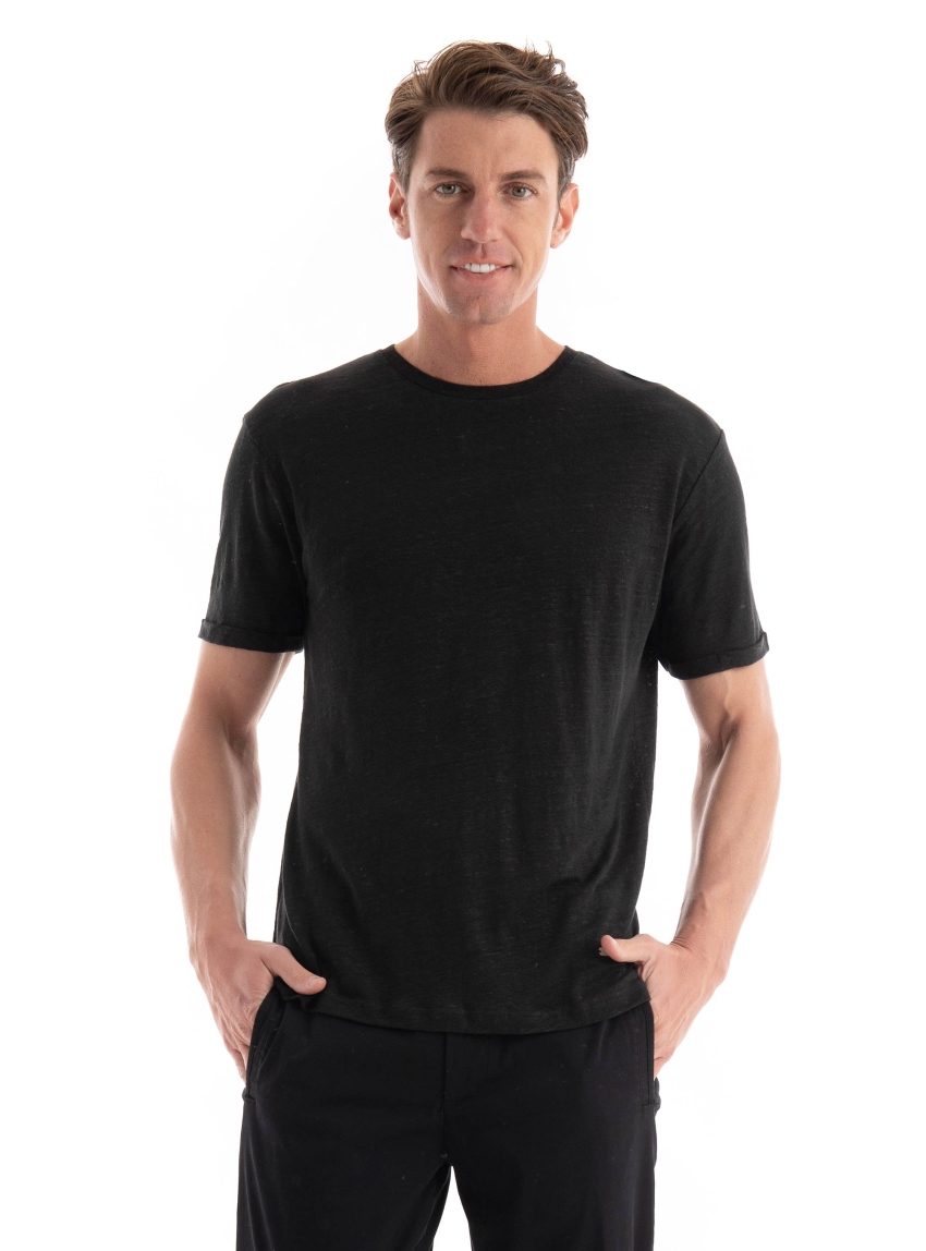 Gianni Lupo Linen T-Shirt - Black