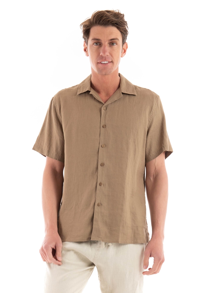 Gianni Lupo Linen Shirt - Camel