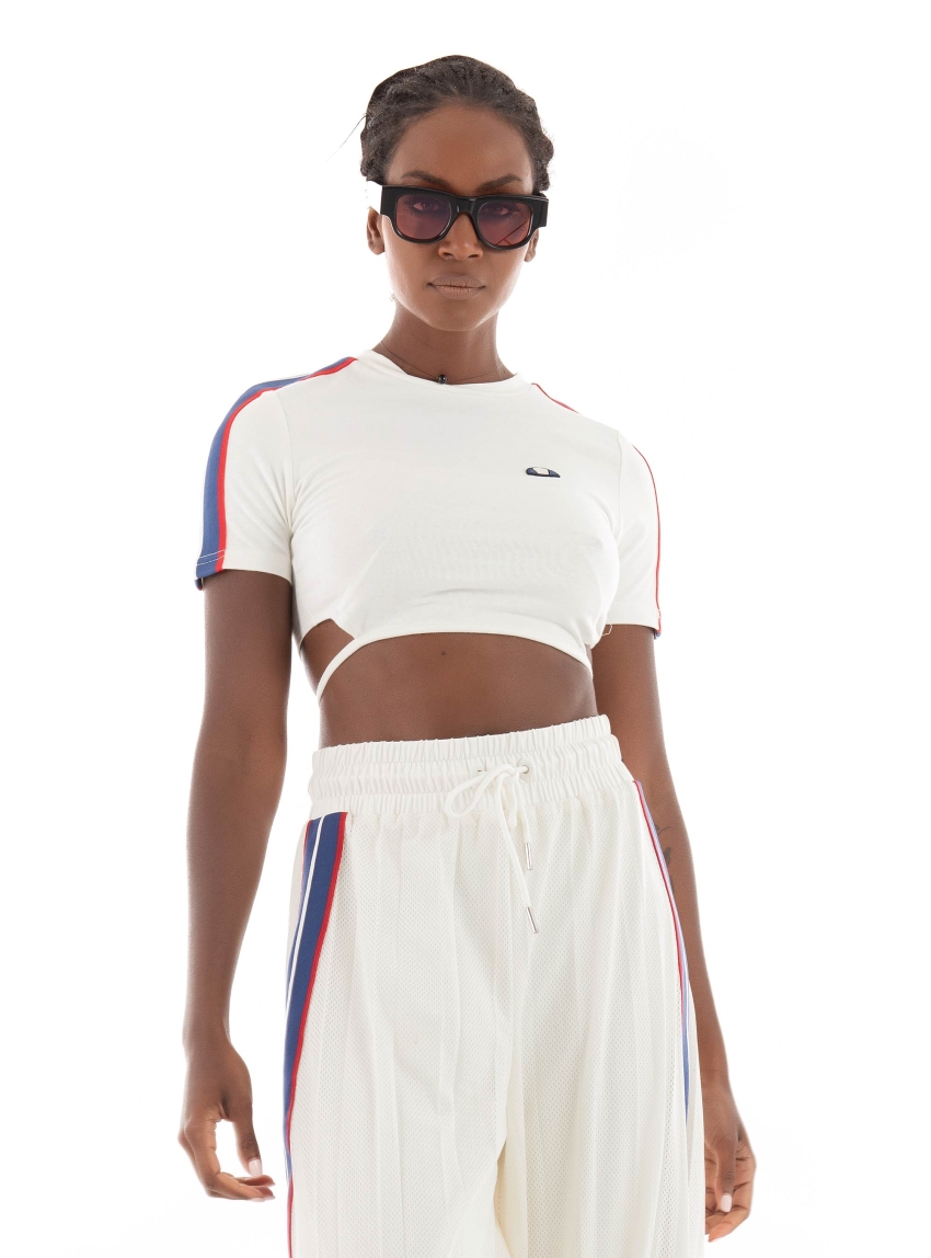 Ellesse Sartoria Maldonado Cropped T-Shirt - Off White