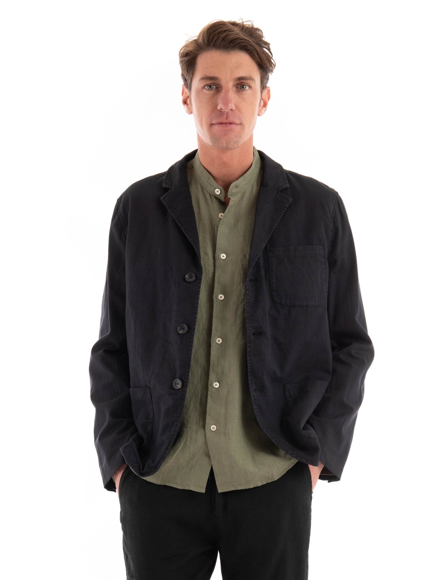 Scotch & Soda Unconstrucked Garment-Dyed Blazer - Black