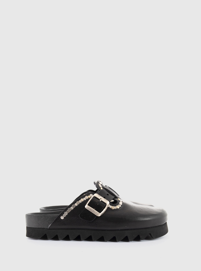 Post & Co Lancaster Leather Clog - Black