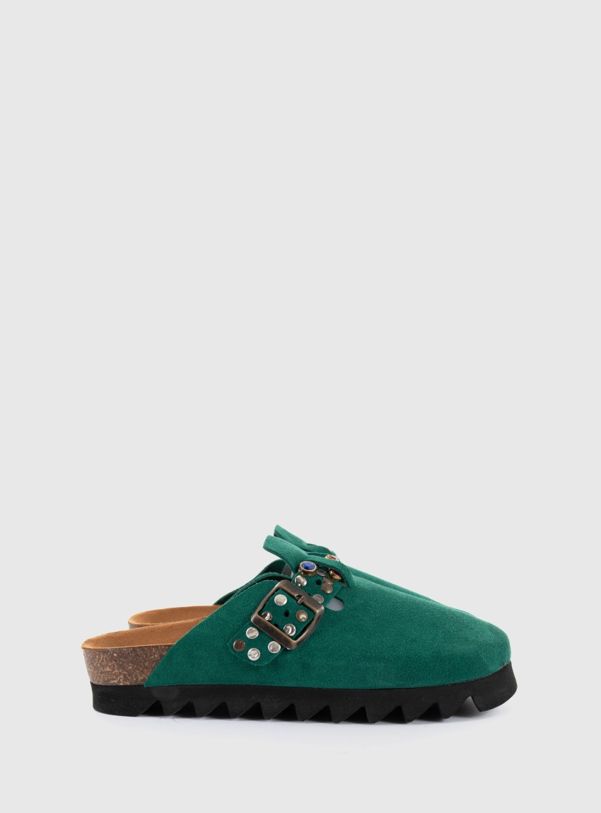 Post & Co Alaska Leather Clog - Green