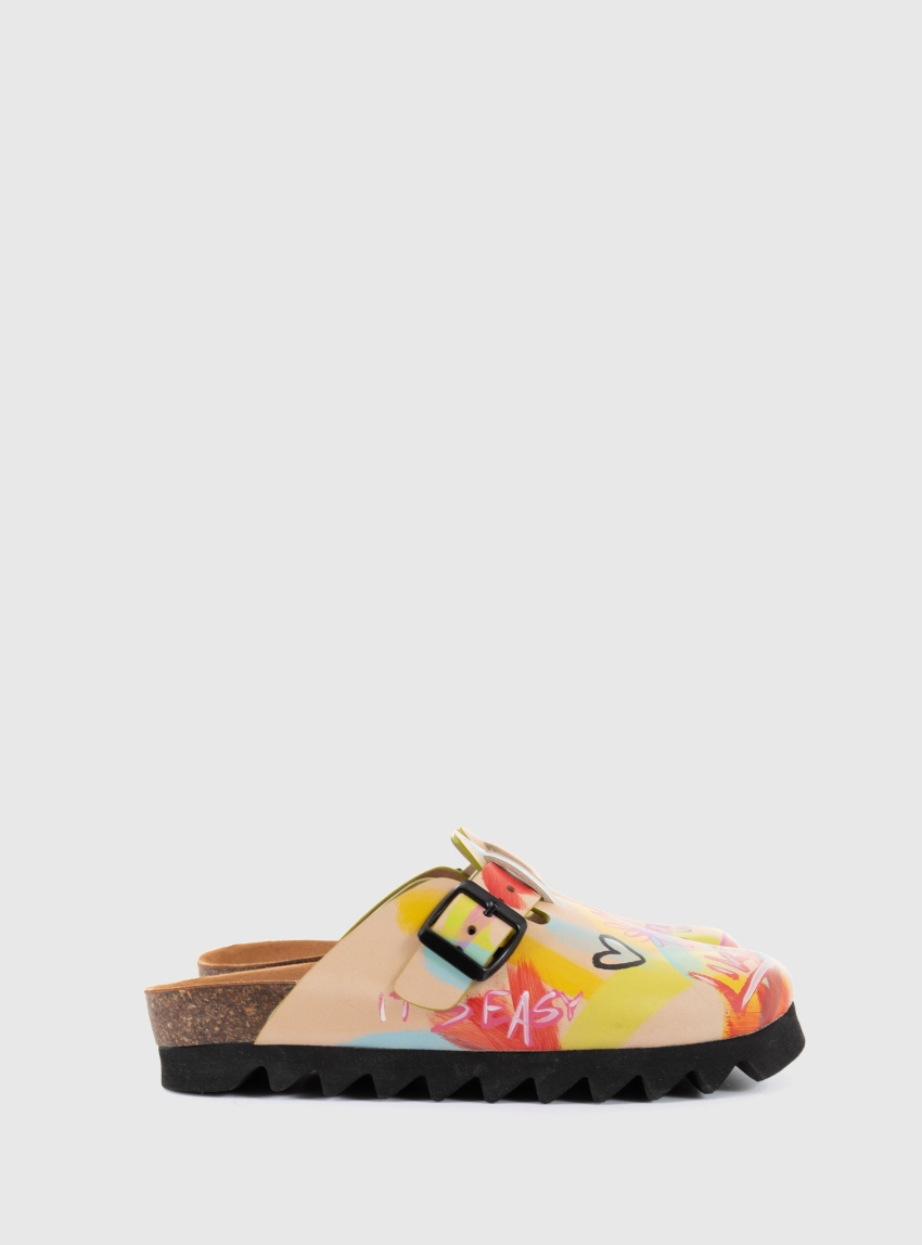 Post & Co Sketch Leather Clog - Multi Colors