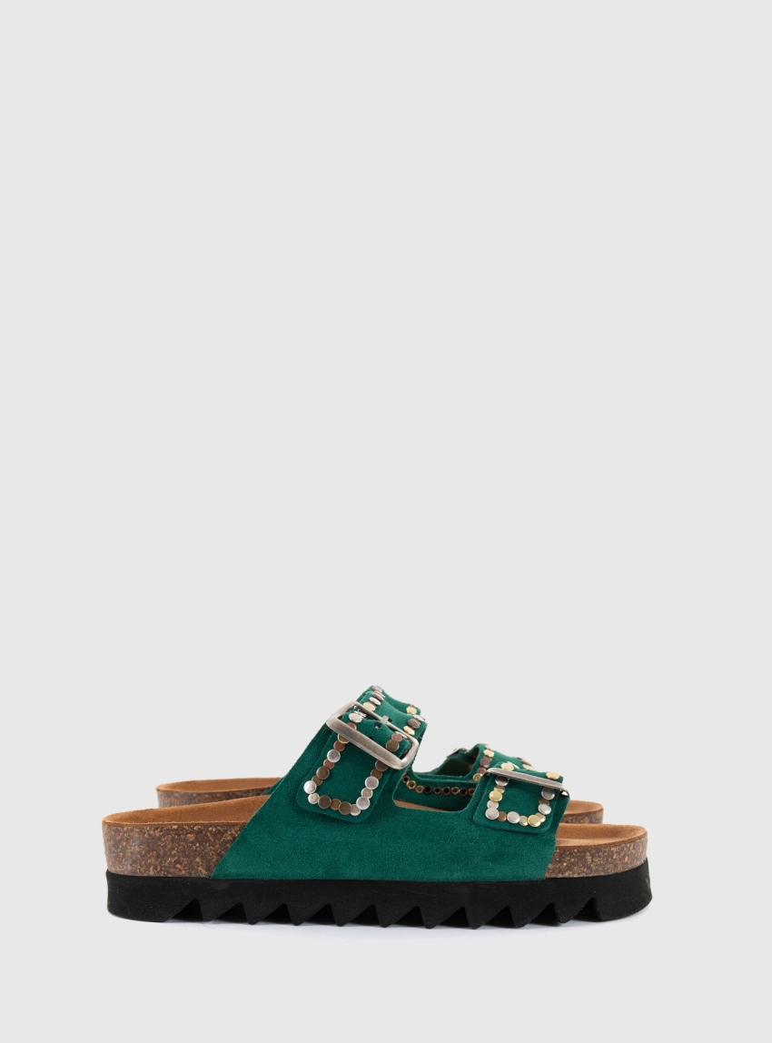 Post & Co Alaska Leather Sandals - Green