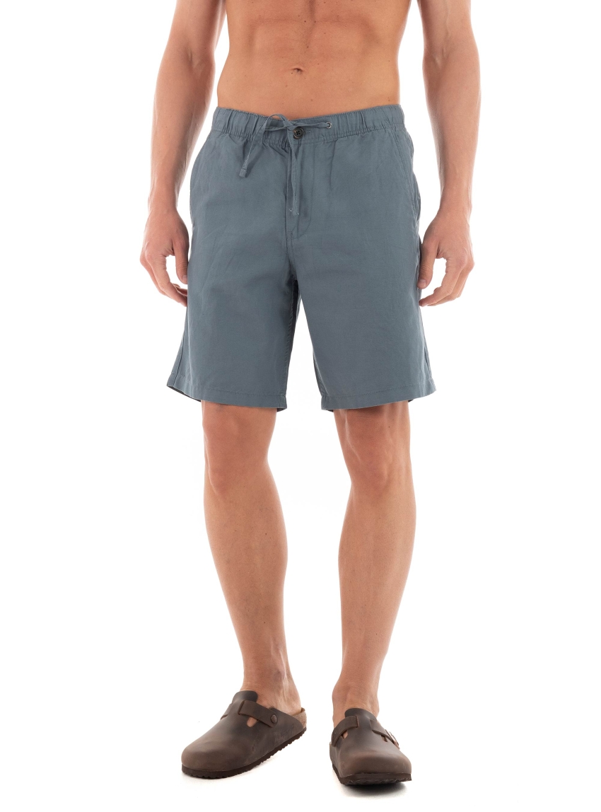 Selected Regular Jones Drawstring Linen Shorts - Grey