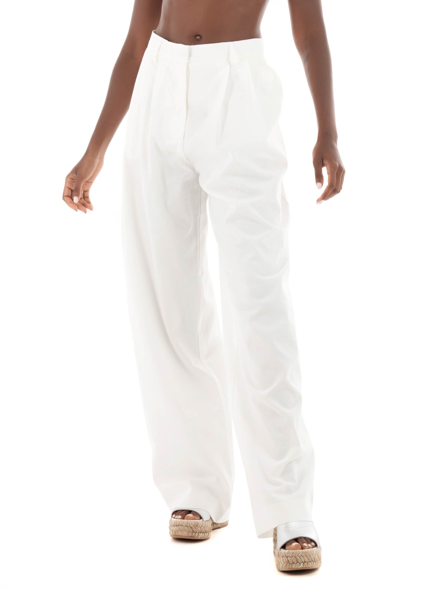 Black & Black Pants - White