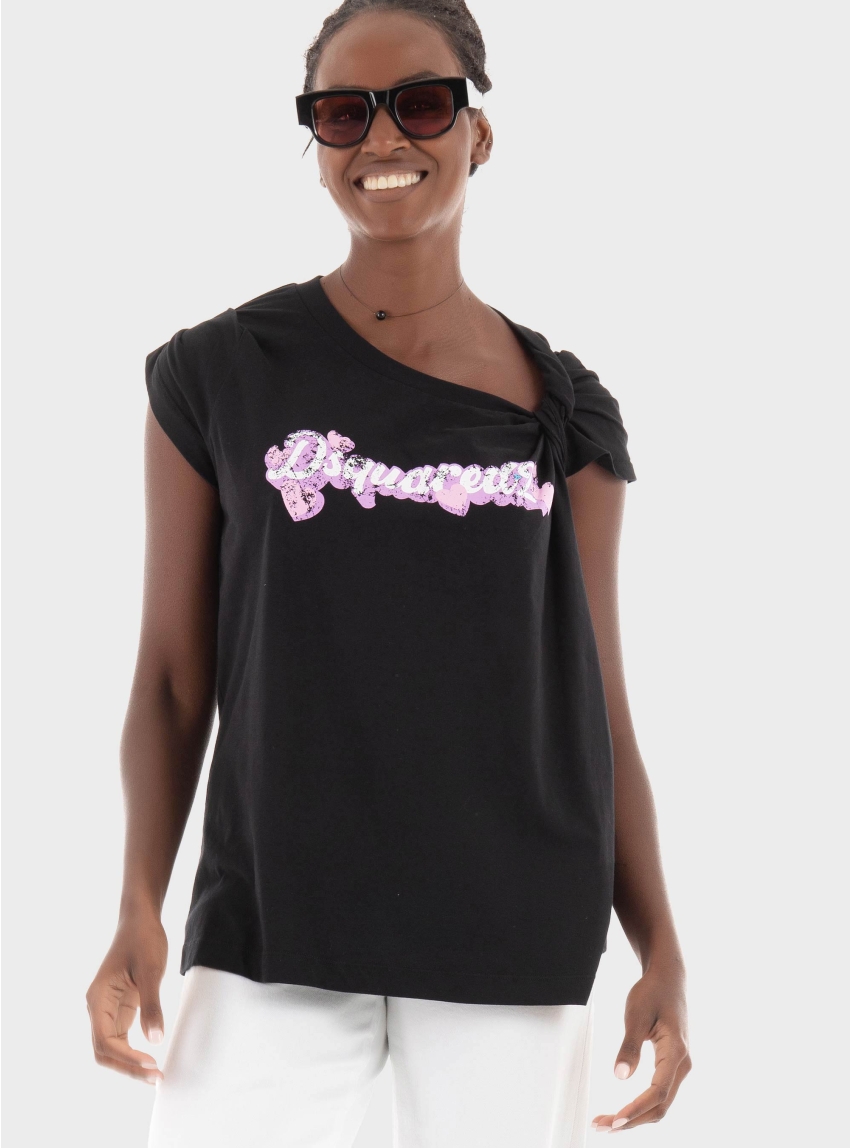 Dsquared Logo Print T-Shirt - Black