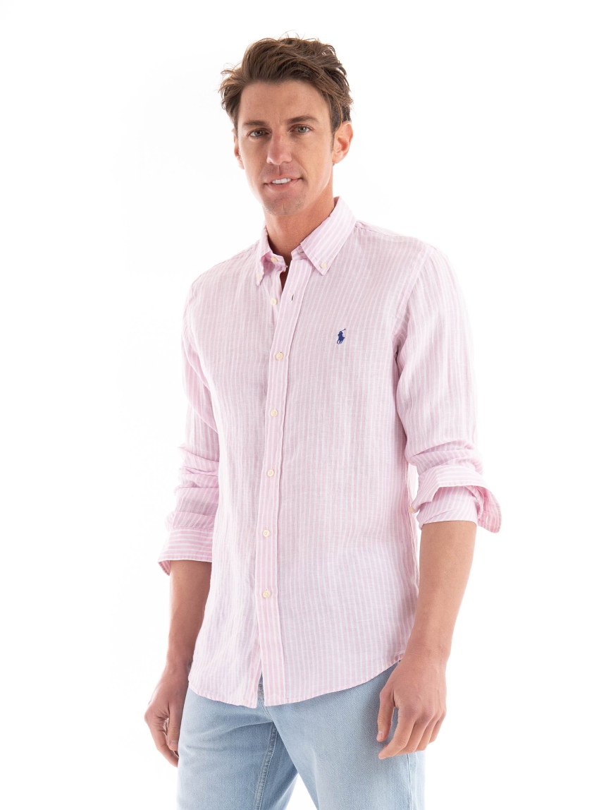 Polo Ralph Lauren Custom Fit Linen Sport Shirt - Pink