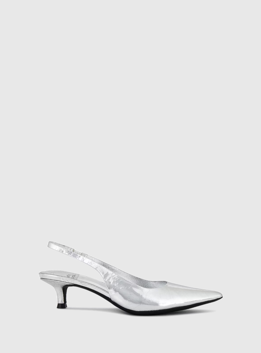 Jeffrey Campbell Persona Low Heel Sandals - Silver