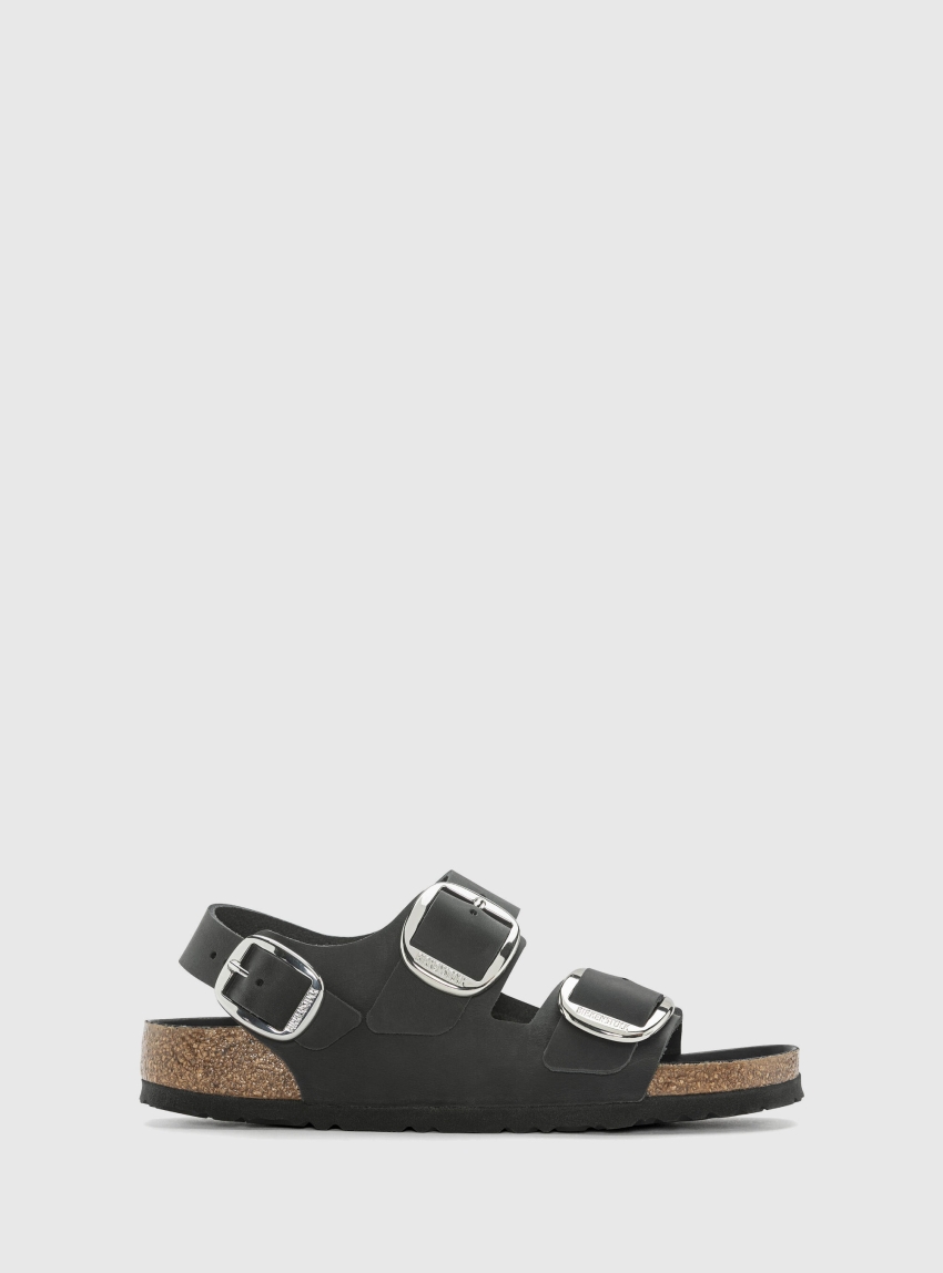 Birkenstock Classic Milano Big Buckle Narrow Fit Sandals - Black