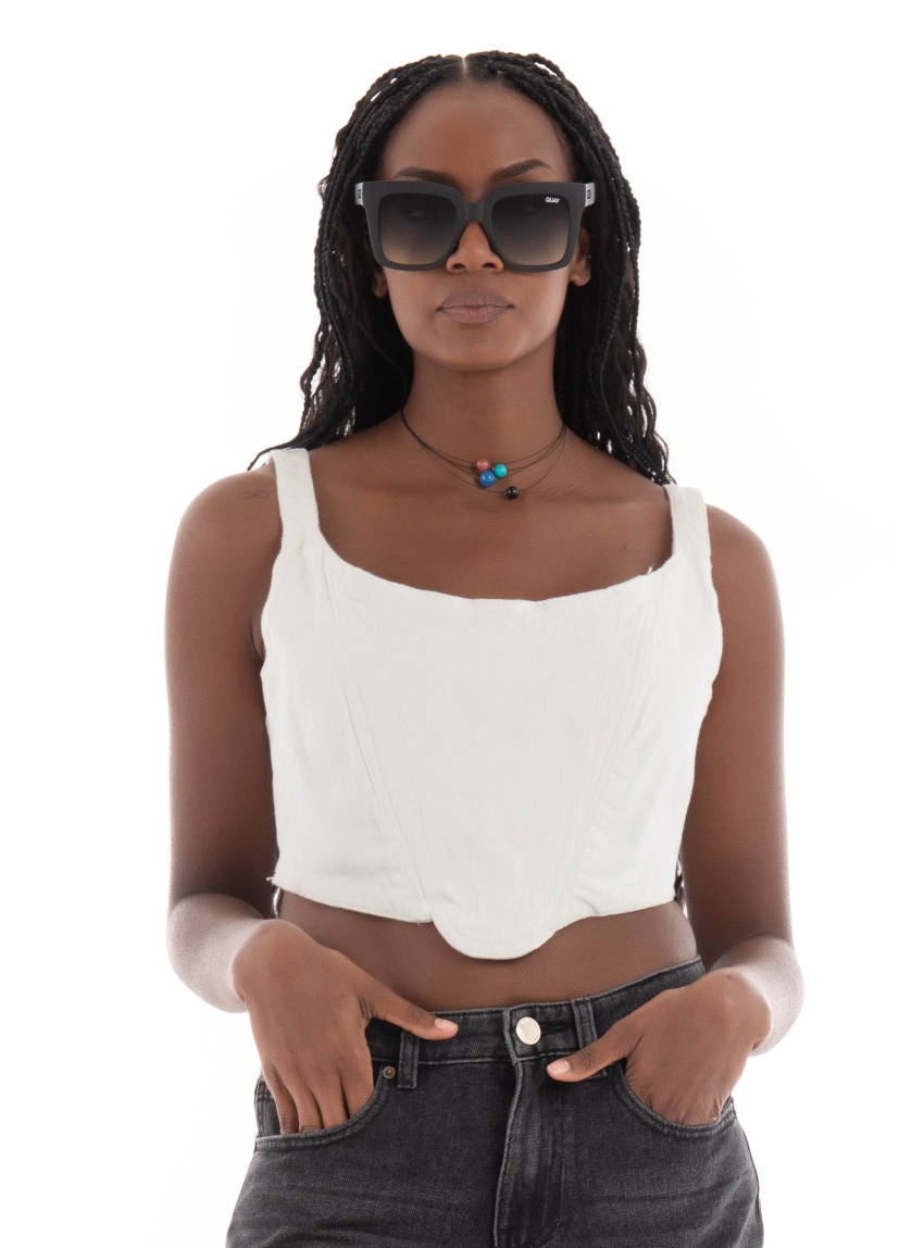 Glamorous Cropped Top - Off White