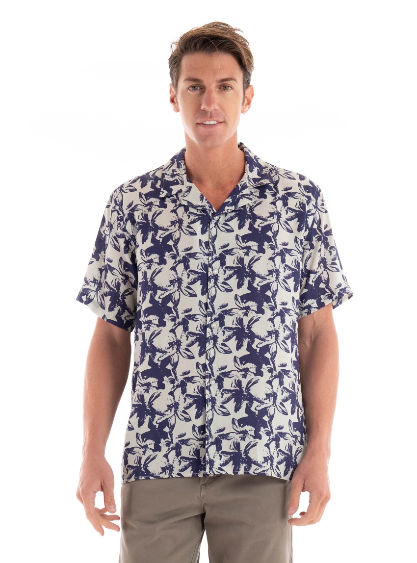 Gabba Christ Tencel ™ Fusion Resort Shirt - Navy