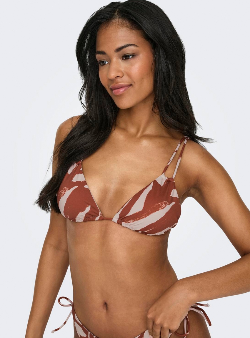 Only Bari Double String Bikini Top - Rust Brown