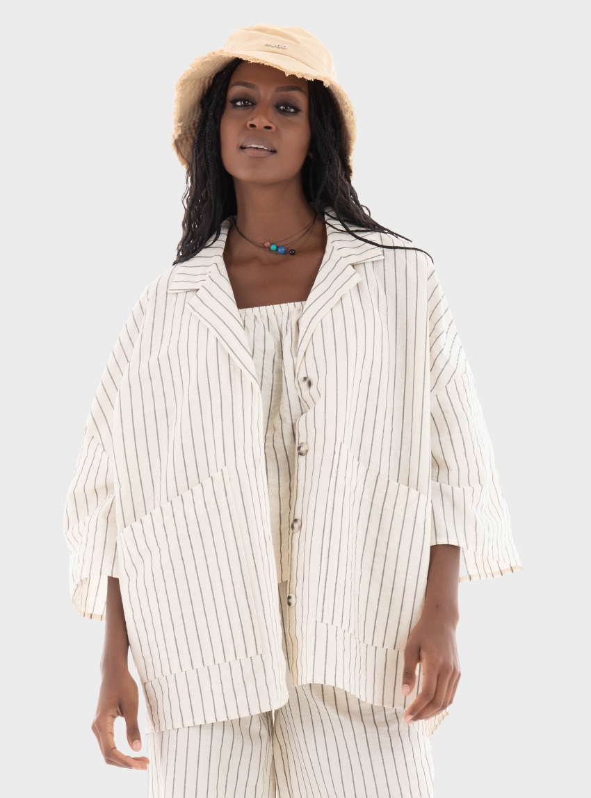 Vero Moda Jaylen 3/4 Overshirt - Light Beige