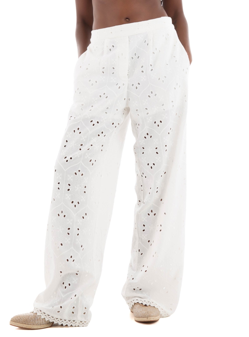 Vero Moda Irina High Waist Wide Pants - White