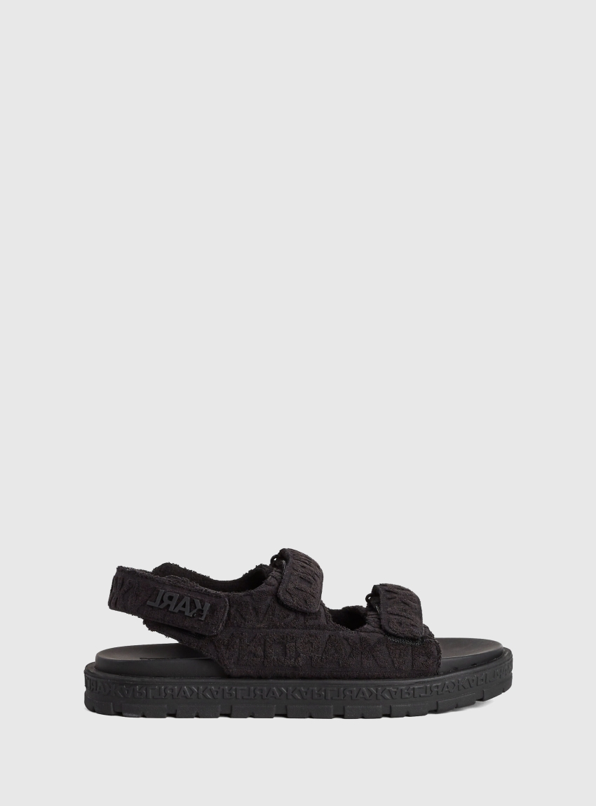 Karl Lagerfeld Towel Trim Two-Strap Sandals - Black