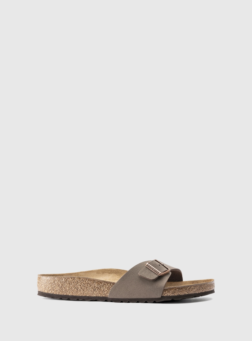 Birkenstock Madrid Birko-Flor Birkibuc Narrow Fit Sandals - Light Brown