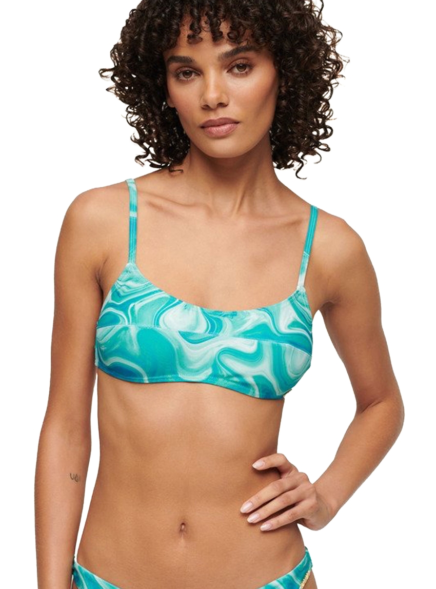 Superdry D3 Print Bralette Bikini Top - Blue