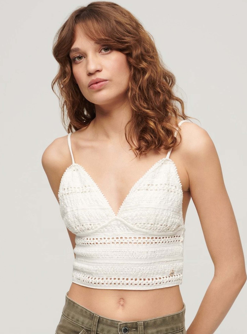 Superdry D3 Ovin Lace Bralet - Off White