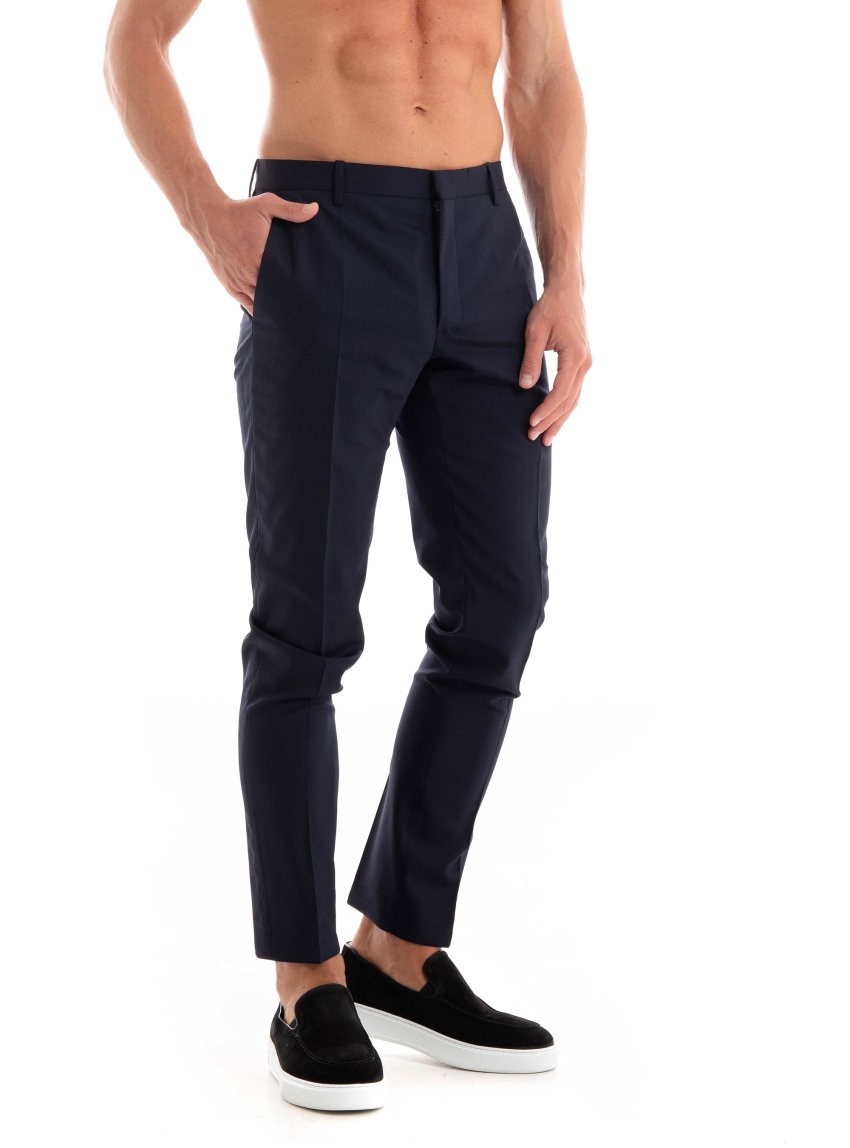 Calvin Klein Stretch Wool Slim Suit Pants - Navy