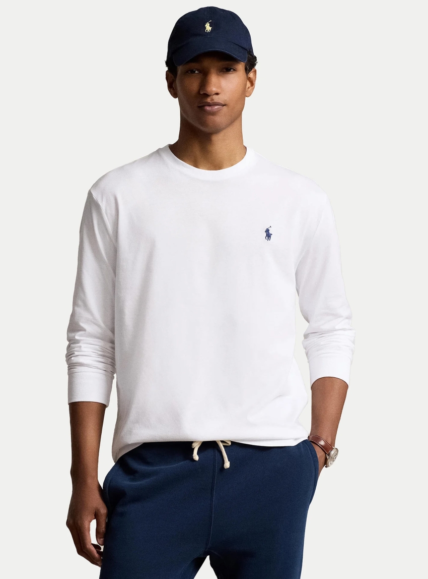 Polo Ralph Lauren Classic Fit Jersey Long-Sleeve T-Shirt - White