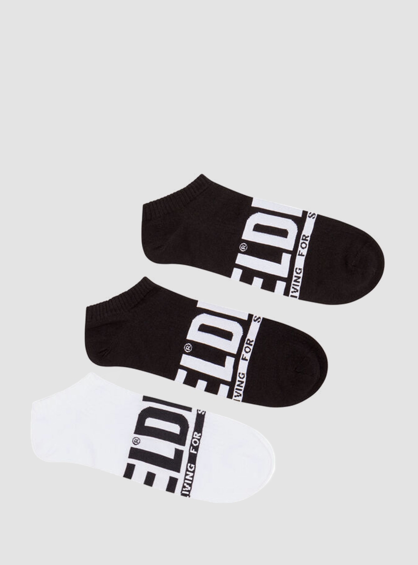 Diesel Three-pack Low-cut Logo Socks - Multi Colors