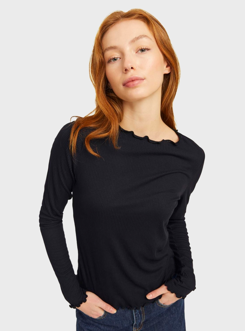 JJXX Hayden Jersey Blouse - Black