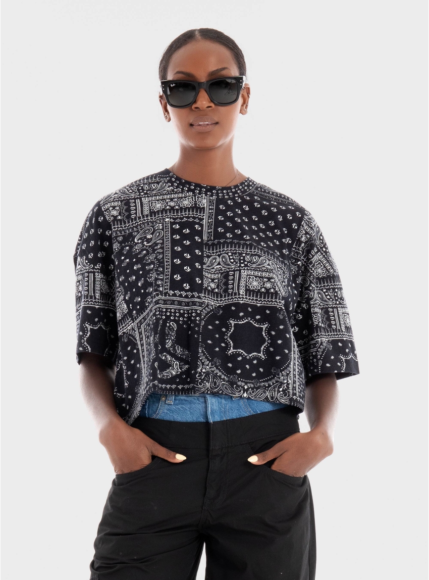 Karl Lagerfeld Jeans Oversize Crop T-Shirt - Black