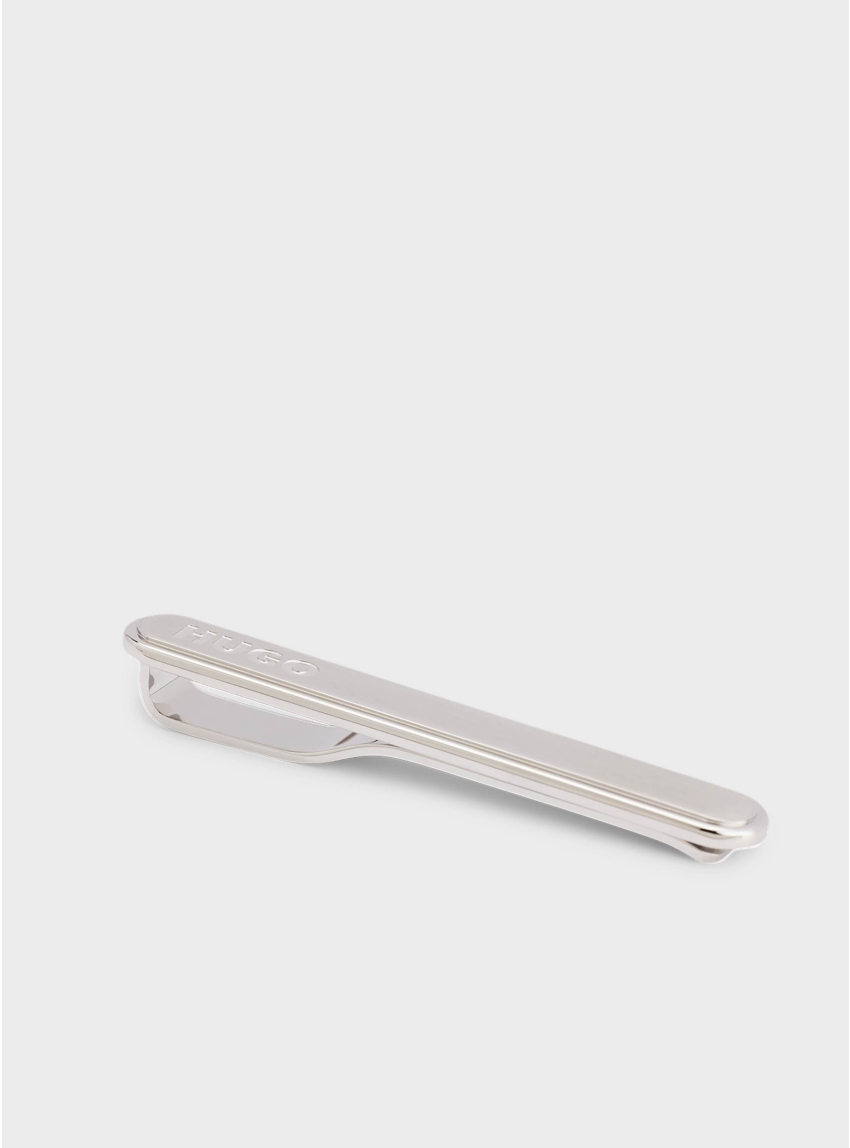 HUGO Oval Shaped Tie Clip E-CLASSIC-TIE - Silver