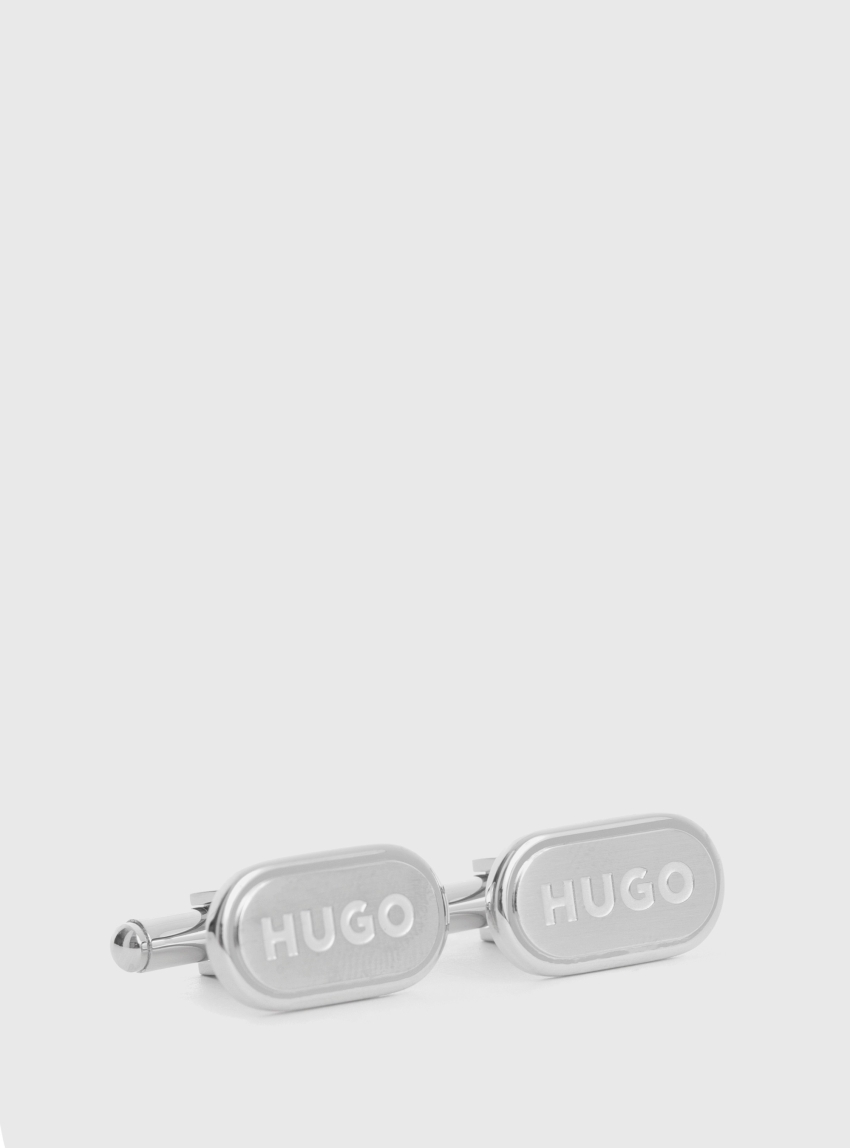 HUGO Oval Cuffilinks E-CLASSIC-CUF - Silver