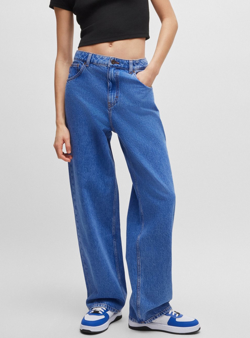 HUGO Relaxed Fit Jeans Leni_B - Stonewashed Denim