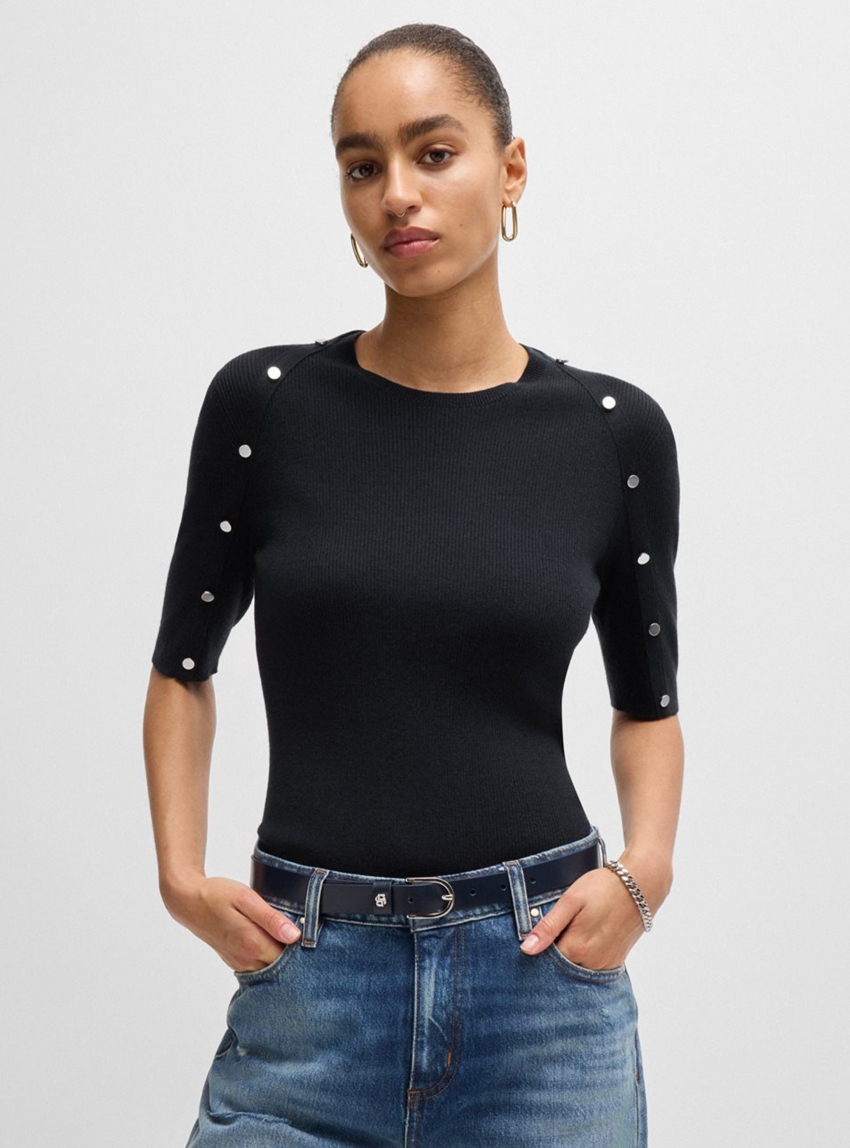 BOSS Knitted T-Shirt Famistosa - Dark Blue