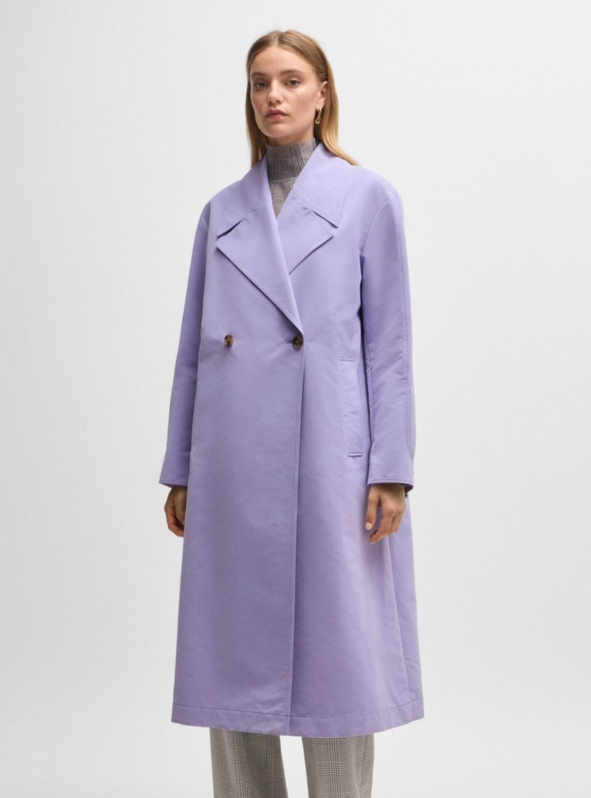 BOSS Double Breasted Water-Repellent Coat Cadeta - Violet