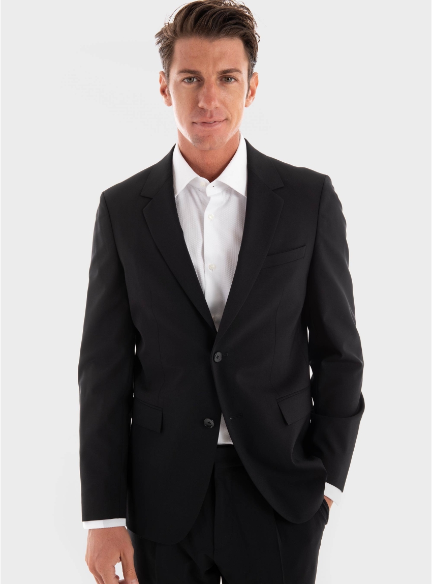 BOSS Slim Fit Virgin Wool Blazer H-Houston-243 - Black