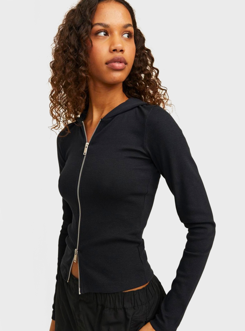 JJXX Fananda Hooded Cardigan - Black