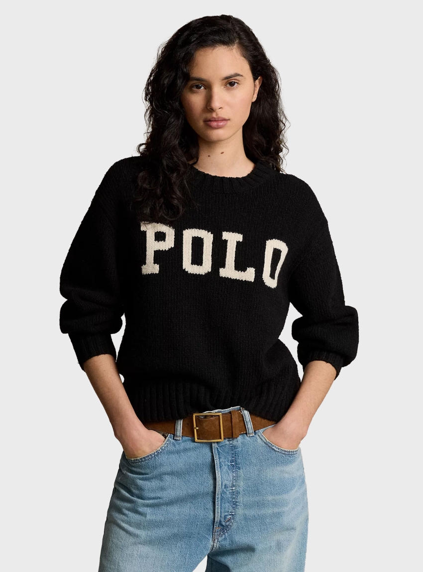 Polo Ralph Lauren Logo Crewneck Jumper - Black